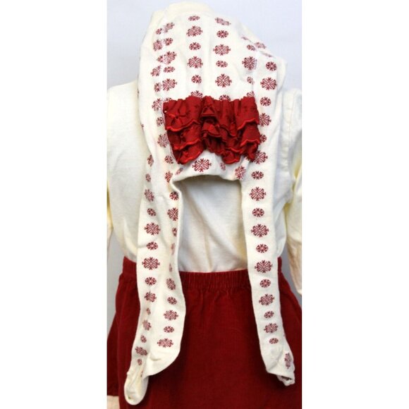 Hanna Andersson Baby Sz 80 US 2 Red & White 3pc Winter Outfit Shirt Skirt Tights - Picture 5 of 7
